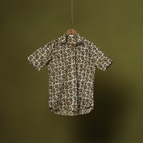 Half sleeve cotton men hand block batik print shirt 02