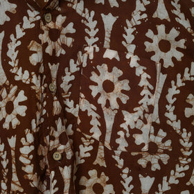 Half sleeve cotton men hand block batik print shirt 07