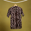 Buy Brown Half Sleeve Tie & Dye Cotton Men Shibori Shirt