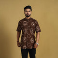 Buy Brown Half Sleeve Tie & Dye Cotton Men Shibori Shirt