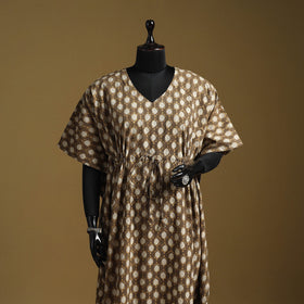 Hand akola long kaftan with tie-up waist 07 - handcrafted