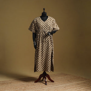 Hand akola long kaftan with tie-up waist 07 - handcrafted