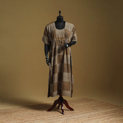 Hand akola long kaftan with tie-up waist 11 - handcrafted