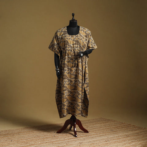 Hand akola long kaftan with tie-up waist 14 - handcrafted