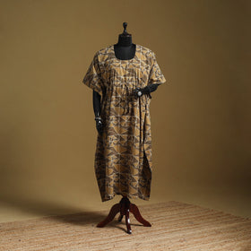 Hand akola long kaftan with tie-up waist 14 - handcrafted