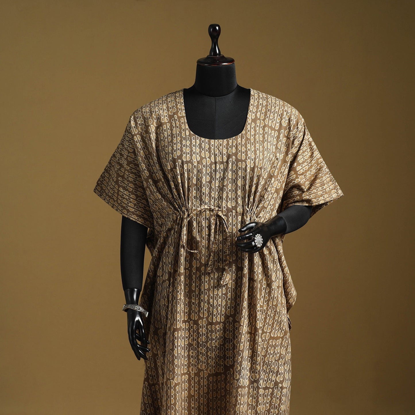 Hand akola long kaftan with tie-up waist 17 - handcrafted