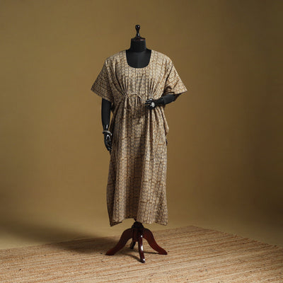 Hand akola long kaftan with tie-up waist 17 - handcrafted