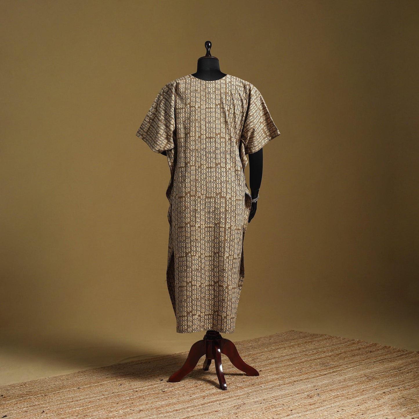 Hand akola long kaftan with tie-up waist 17 - handcrafted