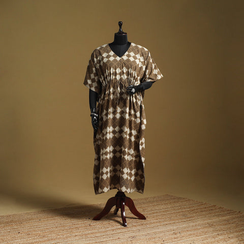 Hand akola long kaftan with tie-up waist 20 - handcrafted