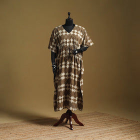 Hand akola long kaftan with tie-up waist 20 - handcrafted