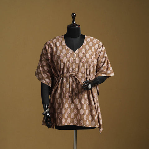 Hand akola short kaftan with tie-up waist 37 - handcrafted