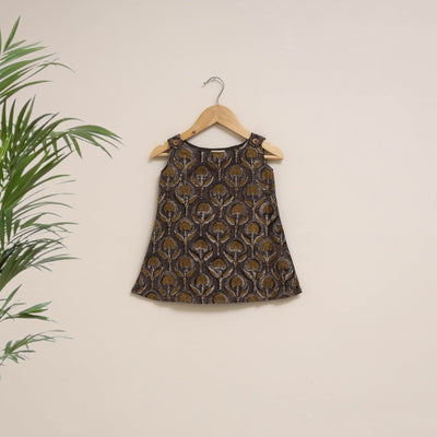 Hand bagru cotton baby girl dress (6-12 months) 04