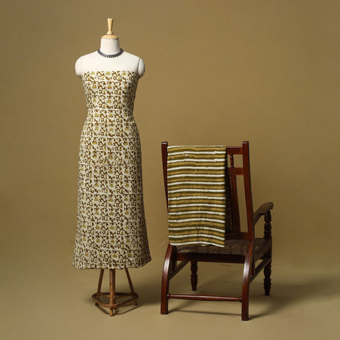 Hand batik cotton 2pc unstitched dress material 09