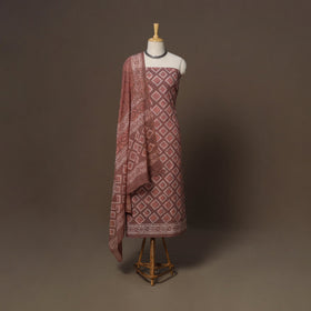 Hand batik cotton 3pc unstitched dress material 45