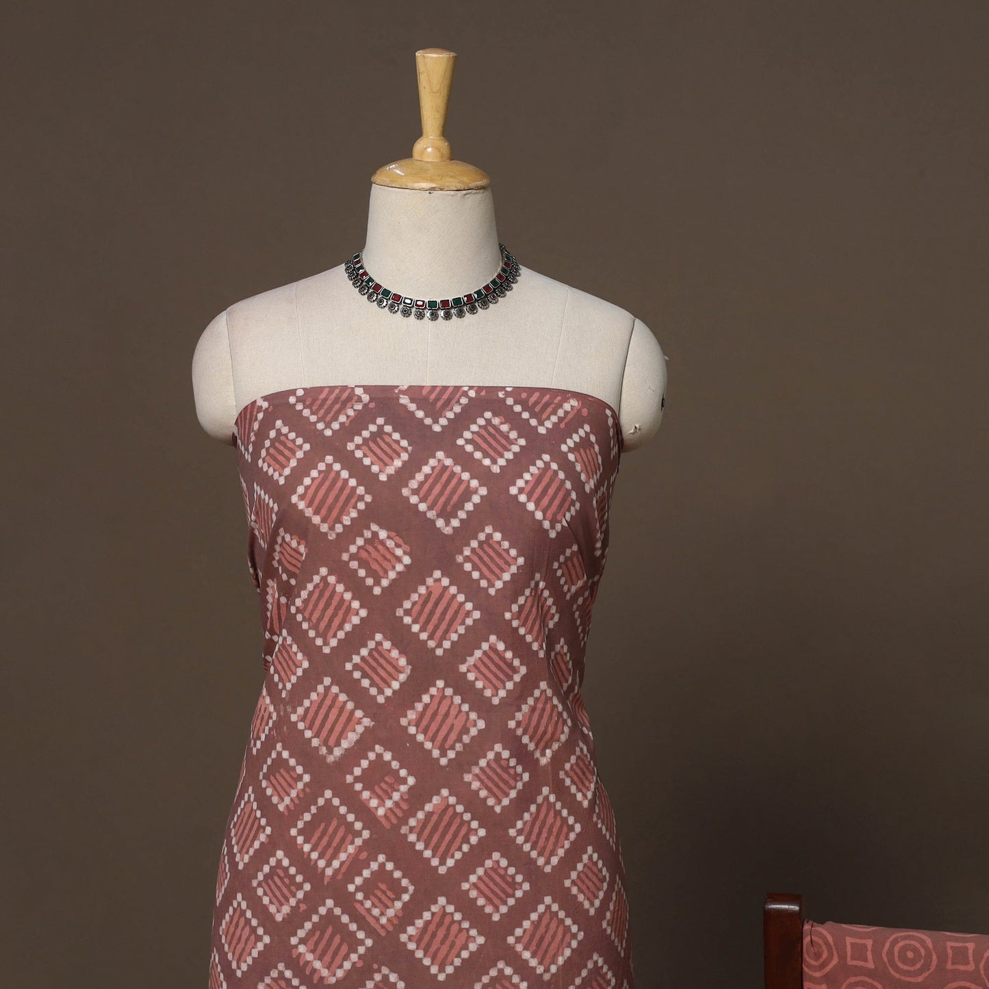 Hand batik cotton 3pc unstitched dress material 45