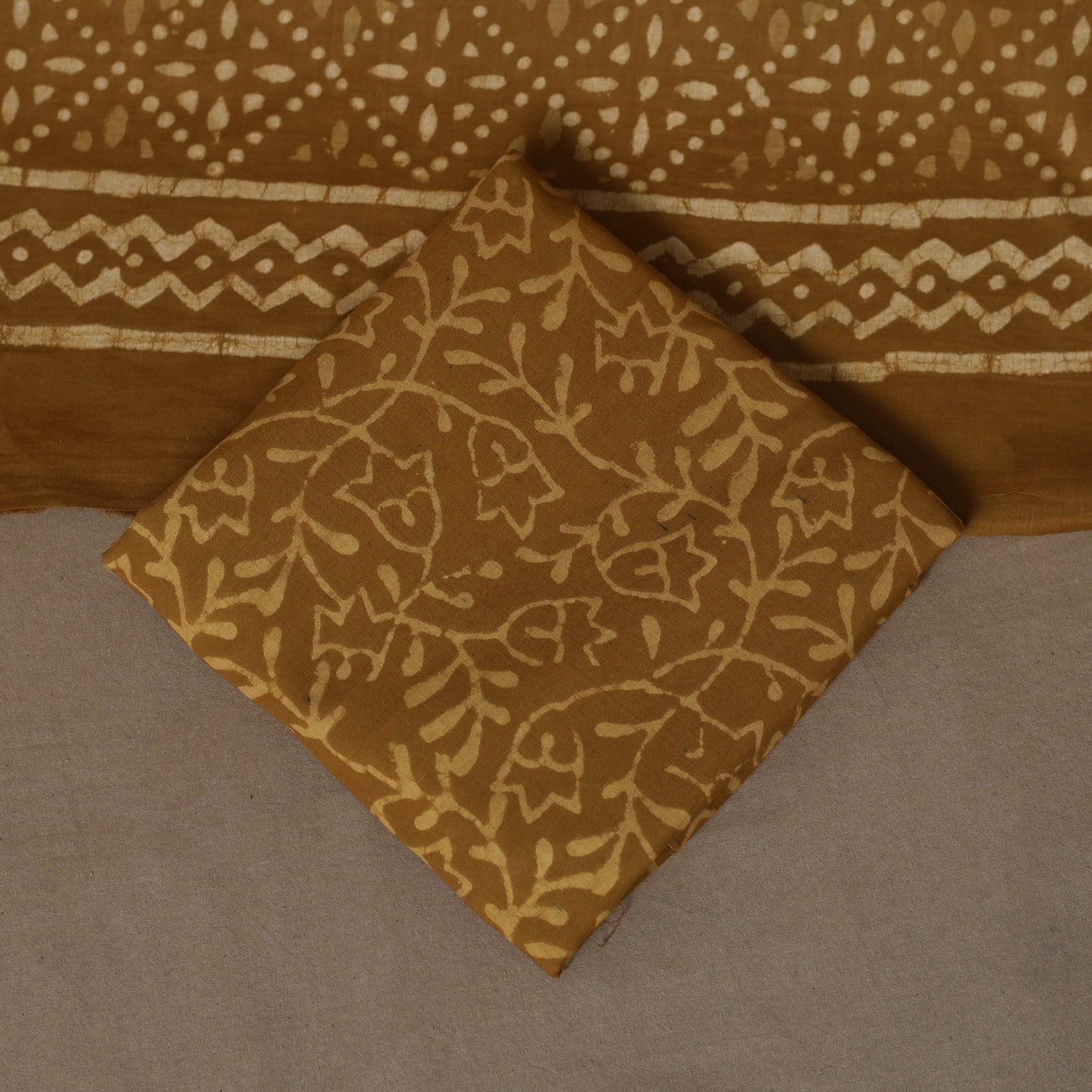 Hand batik cotton 3pc unstitched dress material 47