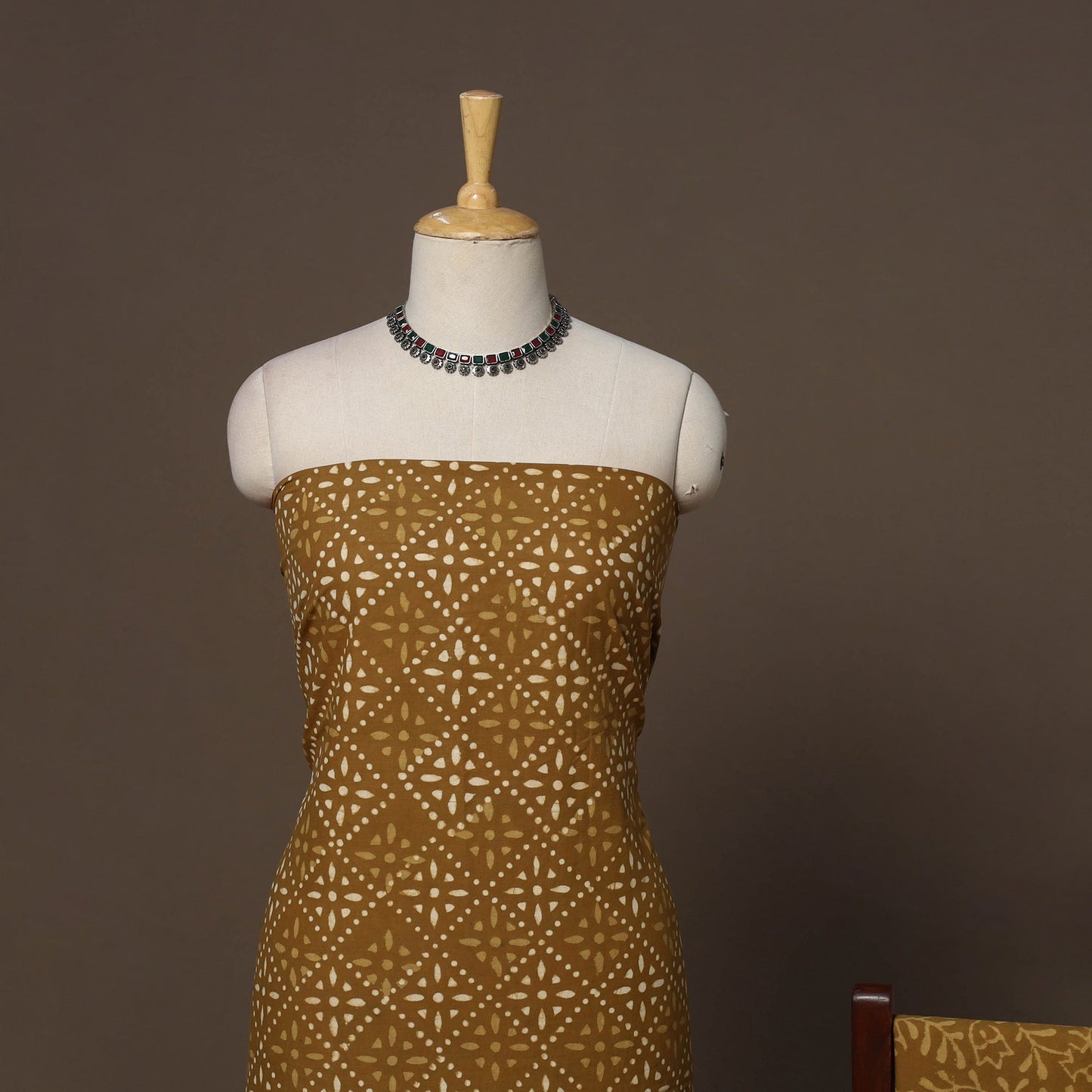 Hand batik cotton 3pc unstitched dress material 47