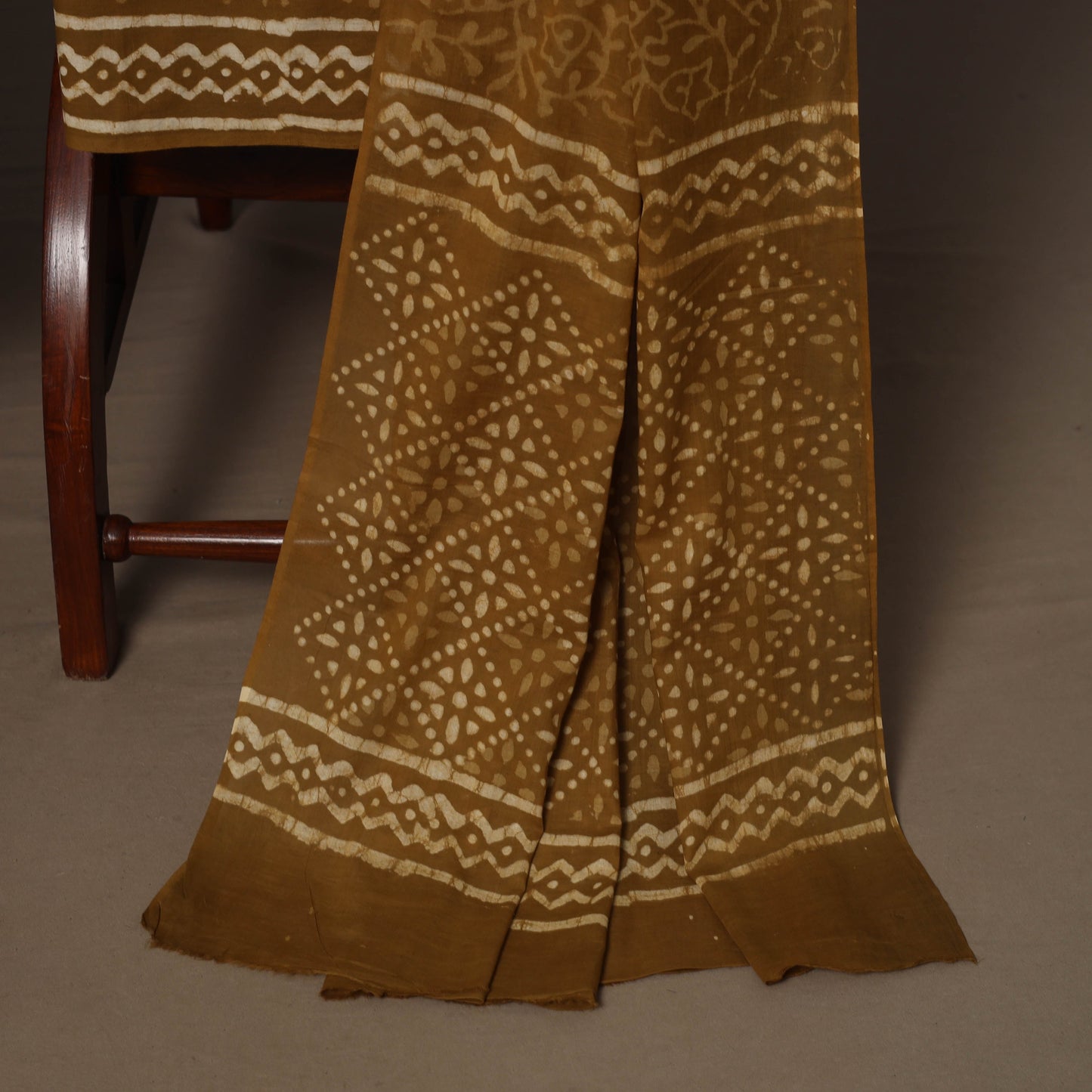 Hand batik cotton 3pc unstitched dress material 47