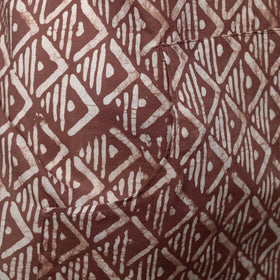 Brown - hand batik cotton apron with pocket 09 - handcrafted