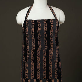 Brown - hand batik cotton apron with pocket 69 - handcrafted