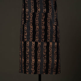 Brown - hand batik cotton apron with pocket 69 - handcrafted