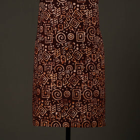 Brown - hand batik cotton apron with pocket 77 - handcrafted