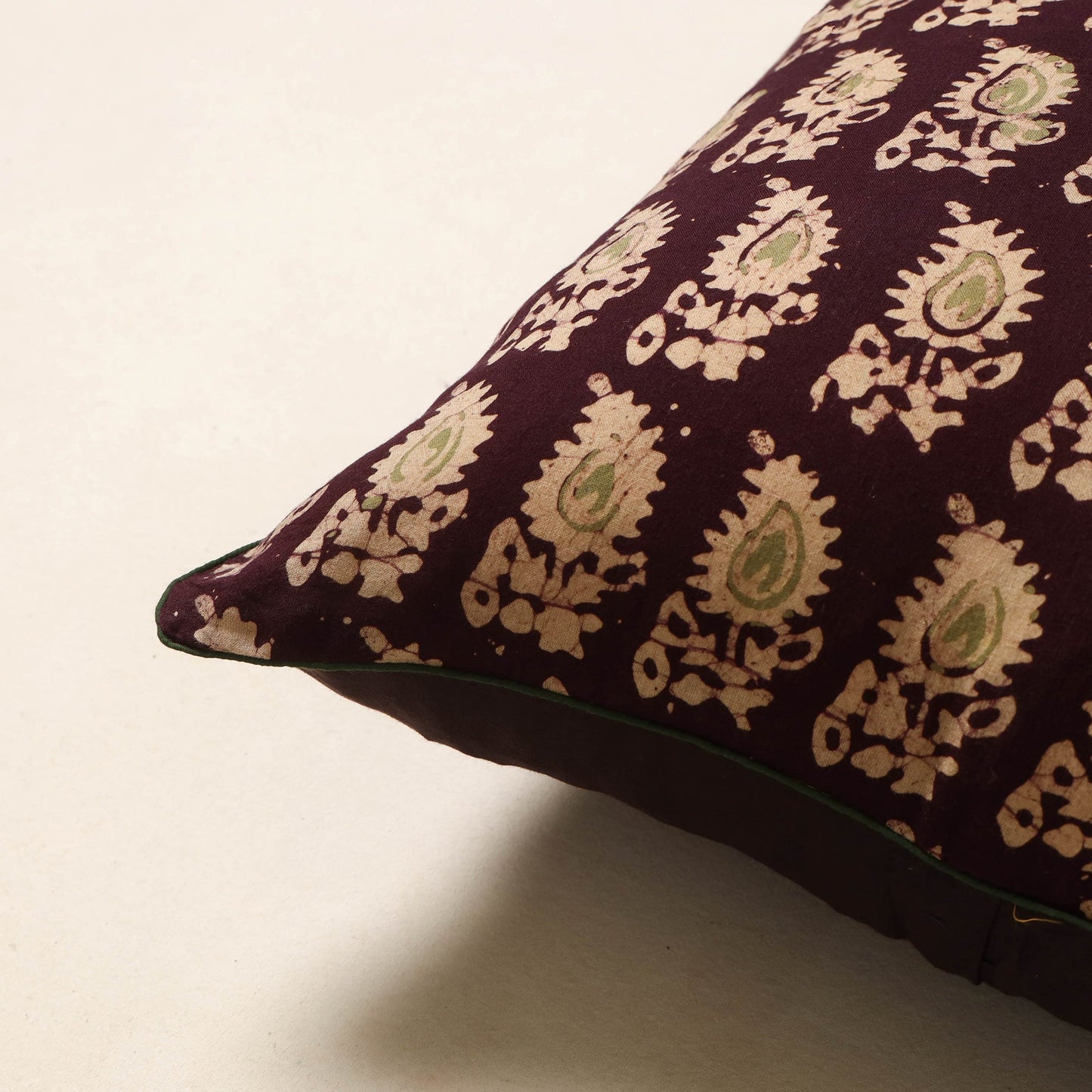 Brown - hand batik cotton cushion cover 74 - handcrafted