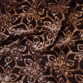 Brown Hand Batik Print Cotton Fabric