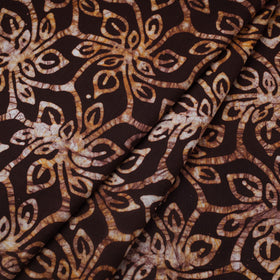 Brown Hand Batik Print Cotton Fabric