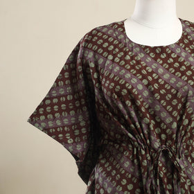 Buy Brown Hand Batik Print Cotton Kaftan