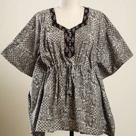Buy Brown Hand Batik Print Cotton Kaftan