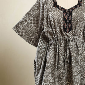 Buy Brown Hand Batik Print Cotton Kaftan