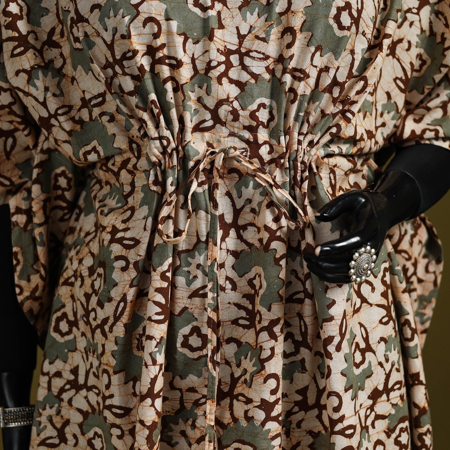 Hand batik cotton medium kaftan 34 - handcrafted