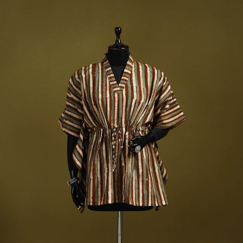 Hand batik cotton short kaftan 23 - handcrafted