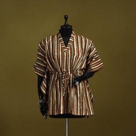 Hand batik cotton short kaftan 23 - handcrafted