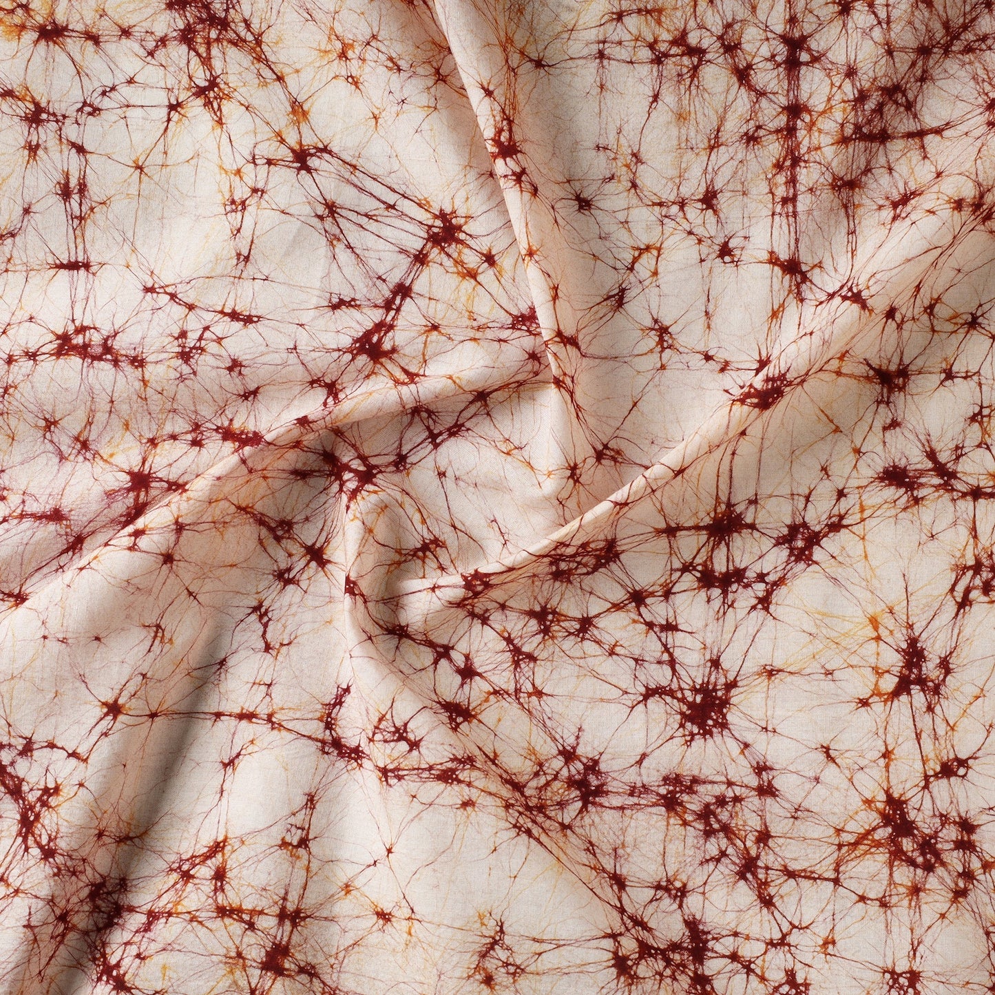  Maroon Cotton Hand Batik Print Fabric