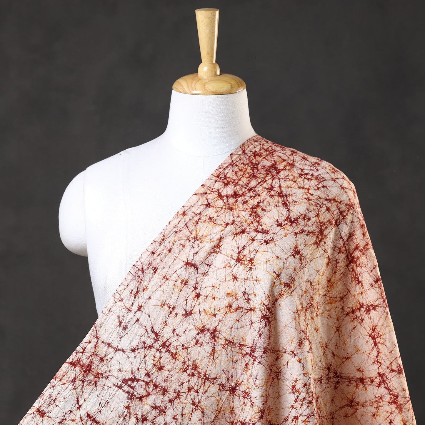  Maroon Cotton Hand Batik Print Fabric