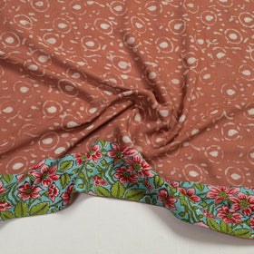 Brown - hand batik printed cotton blouse piece - handcrafted