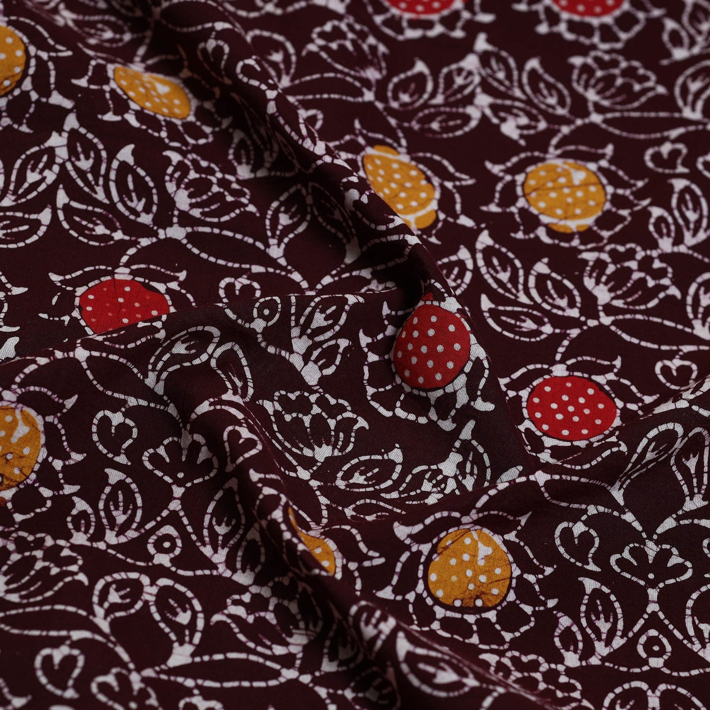 Brown - Hand Batik Printed Cotton Blouse Piece