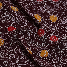 Brown - Hand Batik Printed Cotton Blouse Piece