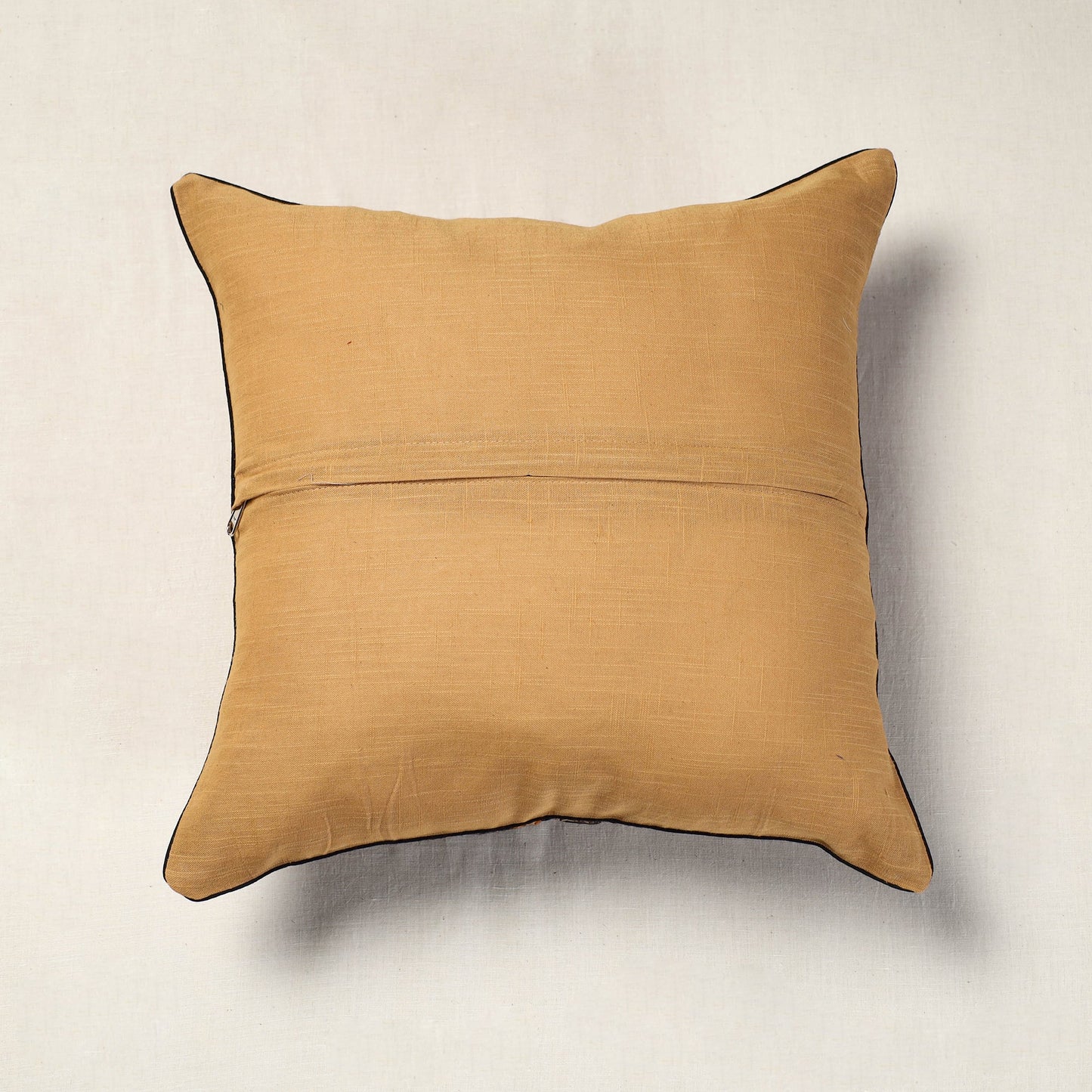 Brown Hand Batik Printed Cotton Cushion Cover (16 x 16 in)