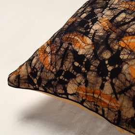 Brown Hand Batik Printed Cotton Cushion Cover (16 x 16 in)