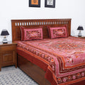 Buy Hand Batik Printed Cotton Double Bed Cover with Pillow Covers Online at iTokri.com