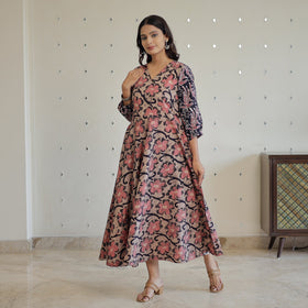  Hand Batik Printed Cotton Flared Dress 06 