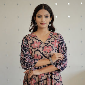  Hand Batik Printed Cotton Flared Dress 06 