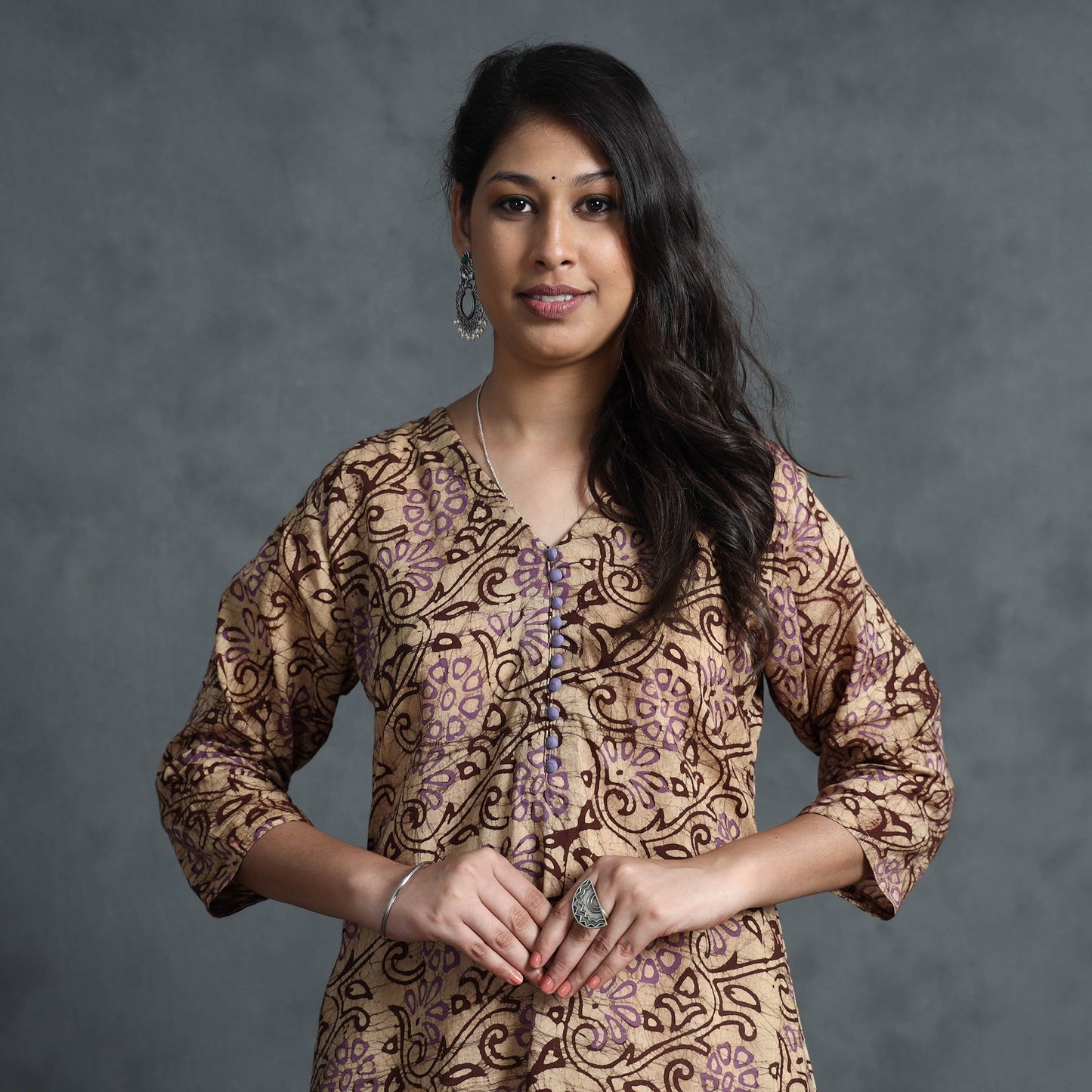 Buy Hand Batik Printed Cotton Kurta for Women