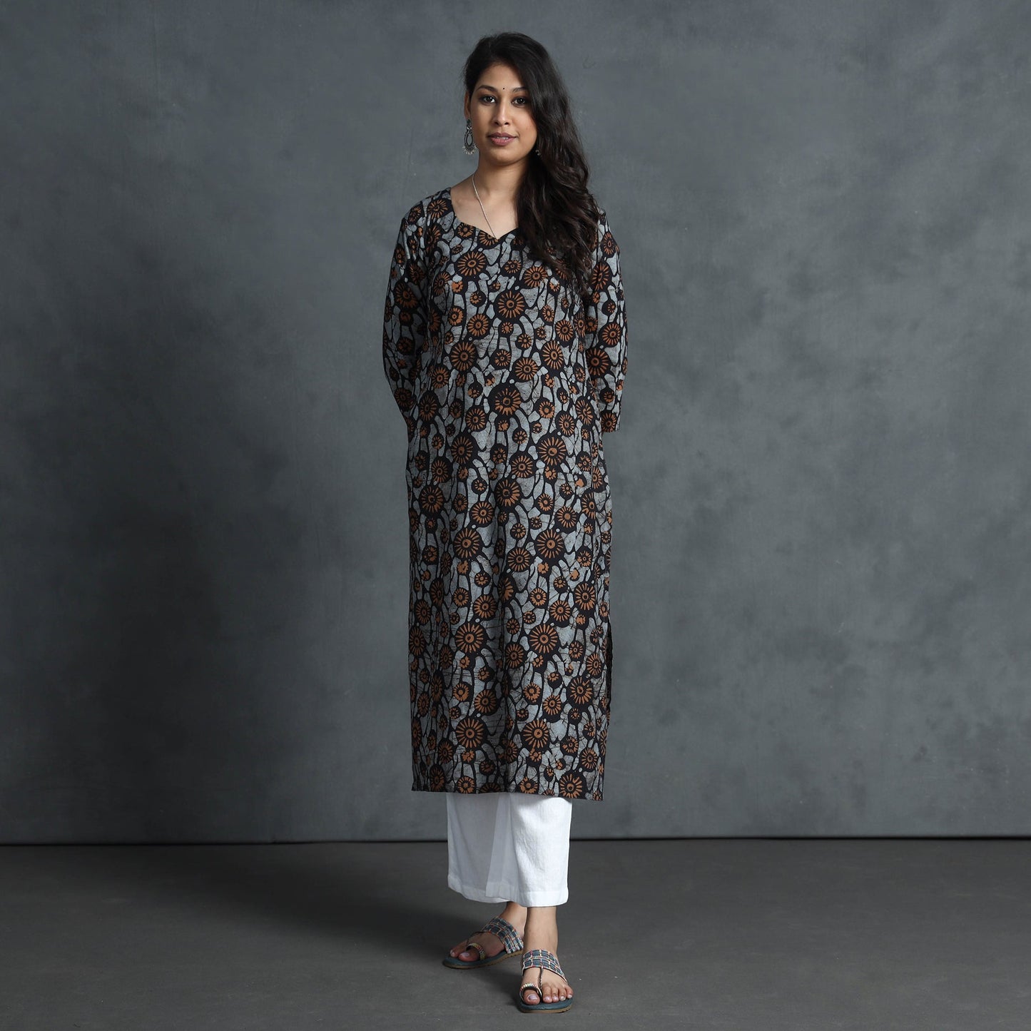 Buy Hand Batik Printed Cotton Kurta for Women