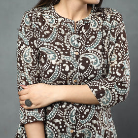  Hand Batik Printed Cotton Kurta with Palazzo & Dupatta Set 