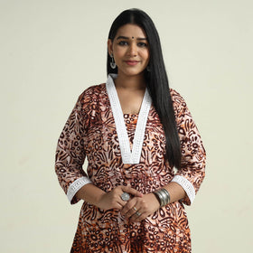  Hand Batik Printed Cotton Kurta with Palazzo Set 