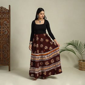 Buy Hand Batik Print Running Stitch Cotton Long Skirt